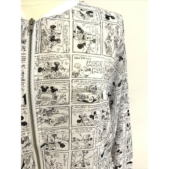 Disney Size Small Connect Bomber Style Jacket Sheer Cartoon Reel Black White - Picture 2 of 6